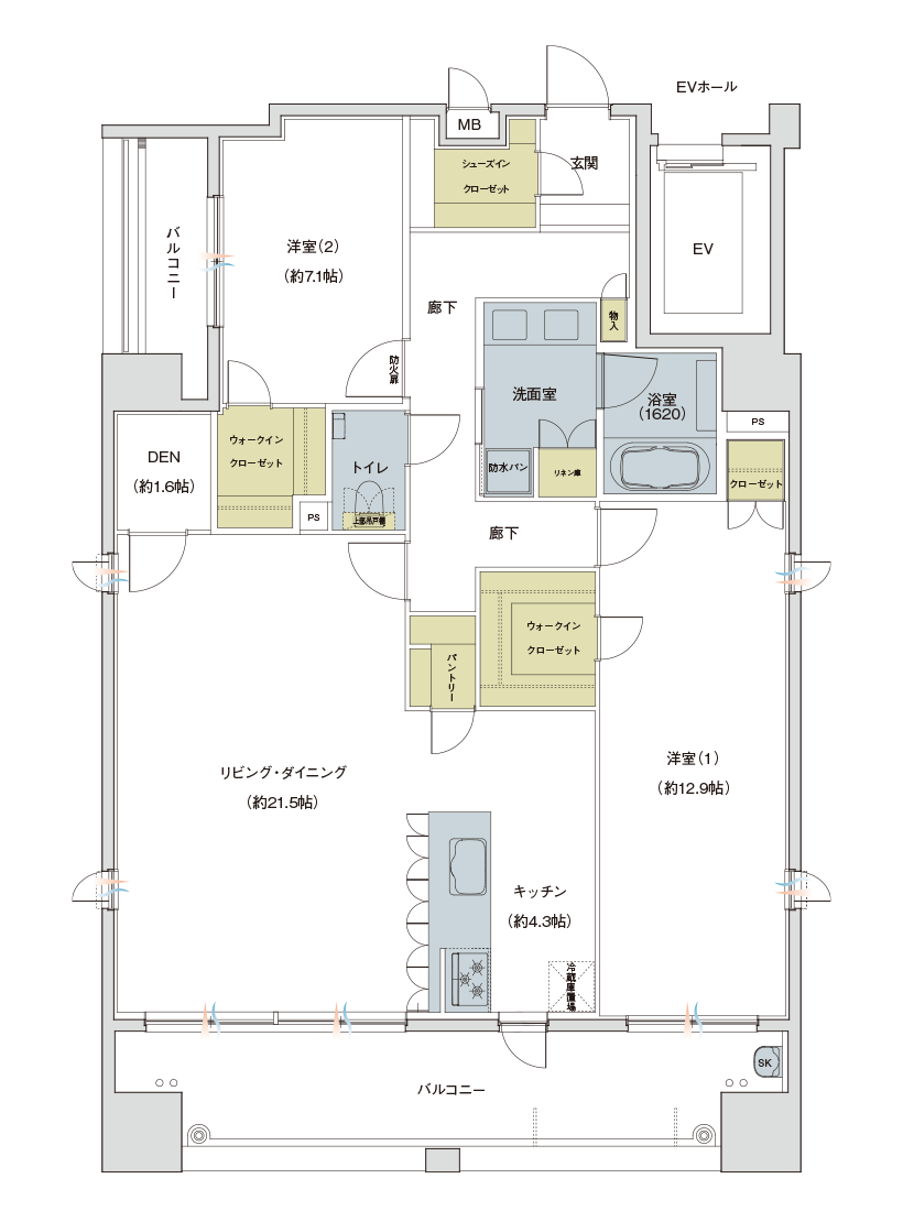 Jタイプ家具付き図面